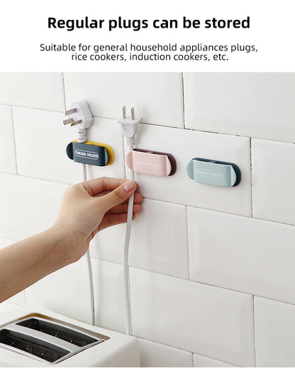 4pcs Wall Mount Cable Power Plug Organizer