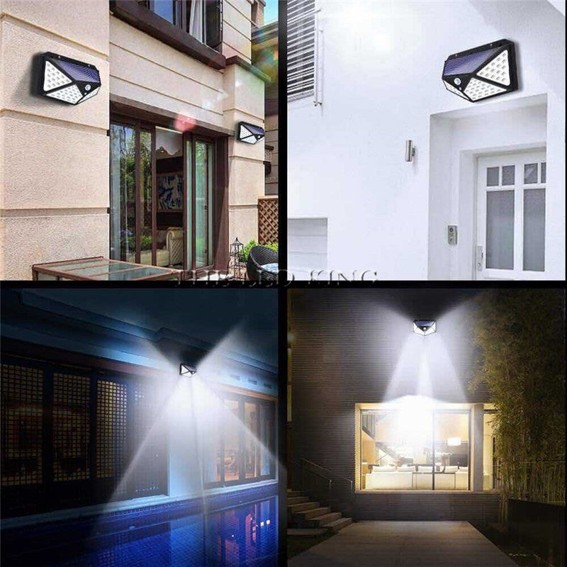 100 LED Wallmount Solar Light with PIR Motion Sensor Waterproof Solar light