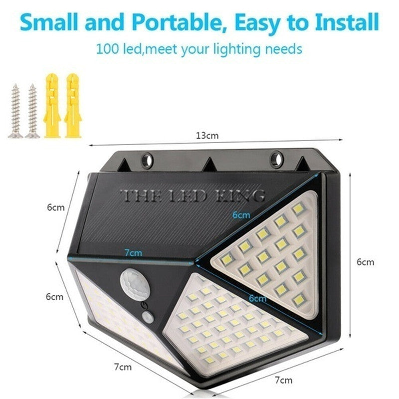 100 LED Wallmount Solar Light with PIR Motion Sensor Waterproof Solar light