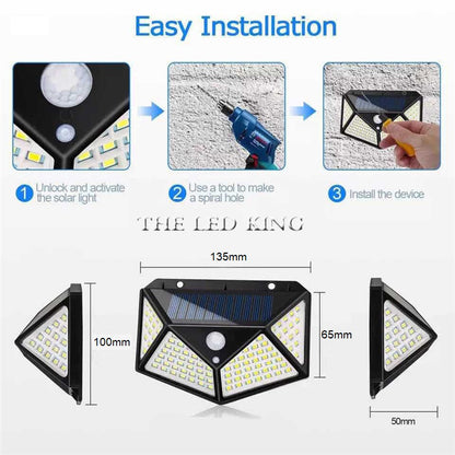 100 LED Wallmount Solar Light with PIR Motion Sensor Waterproof Solar light