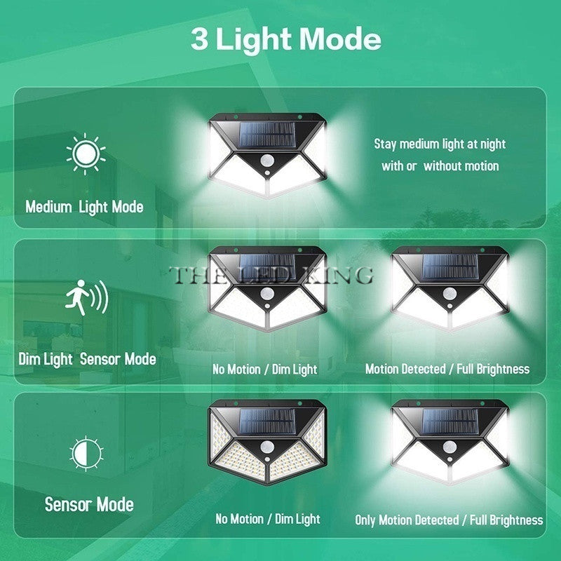 100 LED Wallmount Solar Light with PIR Motion Sensor Waterproof Solar light