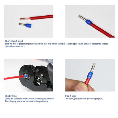 Wire Ferrule Crimp Terminal Kit Pack of 1900