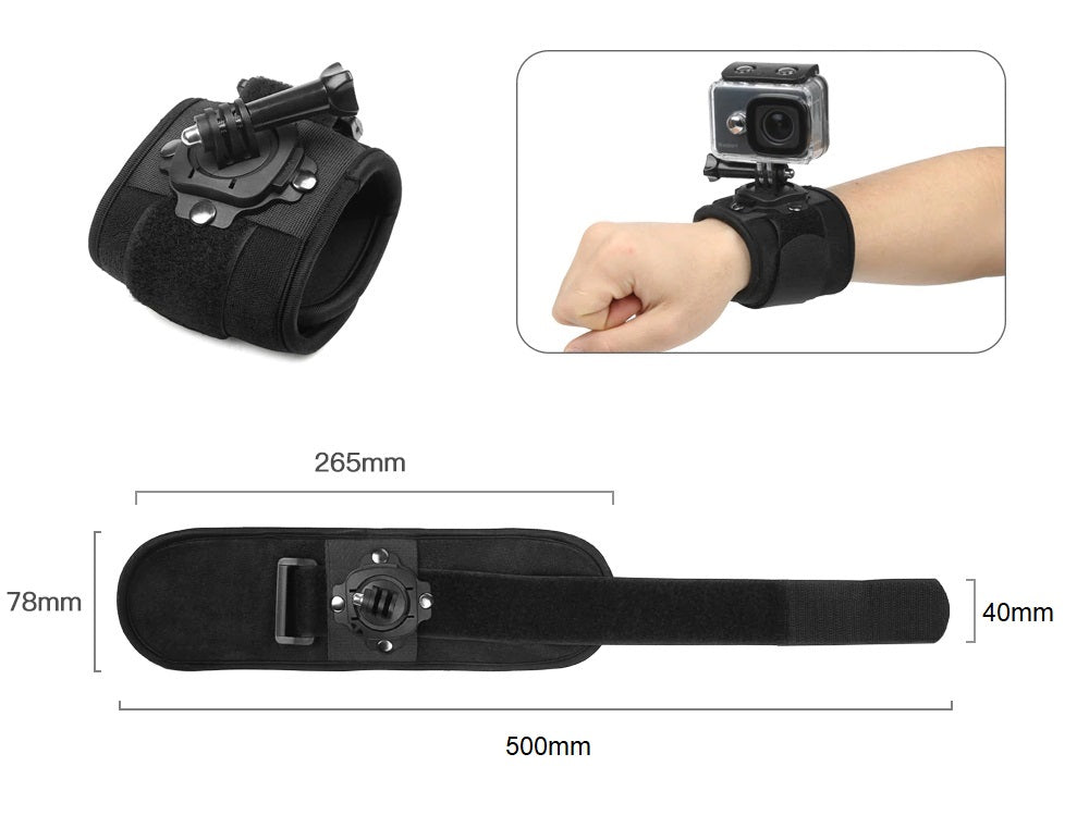 360 Degree Rotation Wrist Strap for GoPro